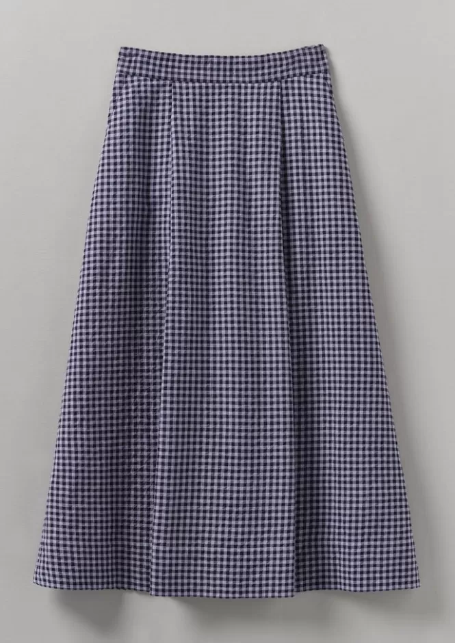 Outlet Cotton Gingham Seersucker Skirt Women Skirts