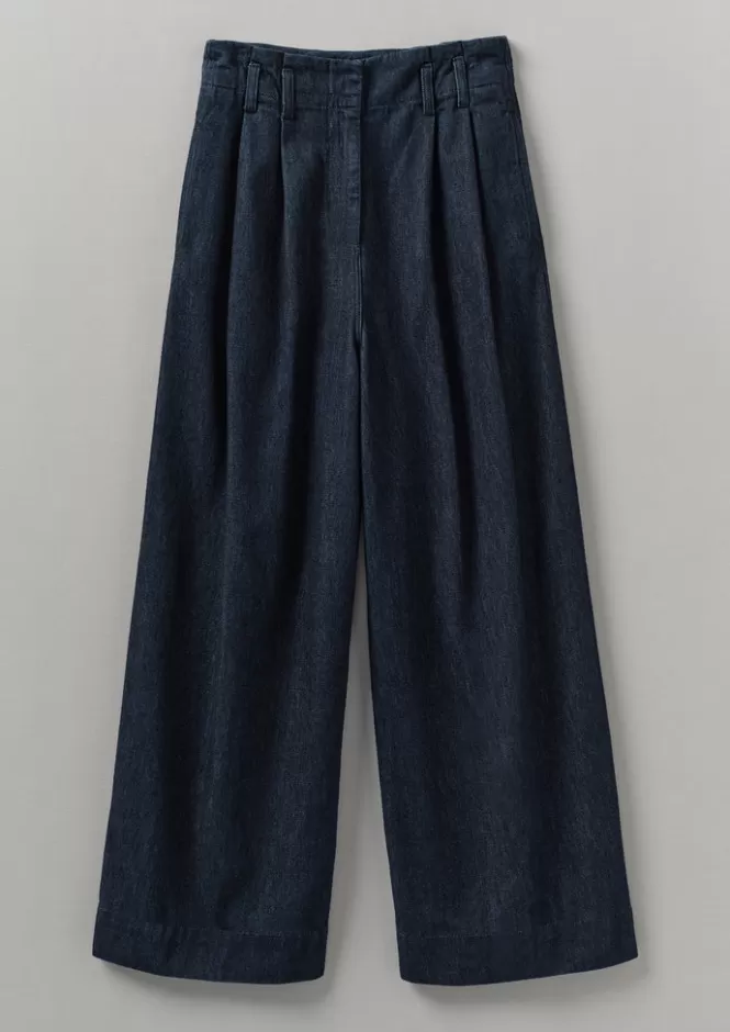 Best Cotton Hemp Denim Wide Leg Trousers Women Denim | Workwear