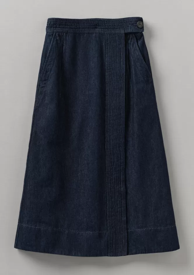 Best Cotton Hemp Denim Wrap Skirt Women Denim | Skirts