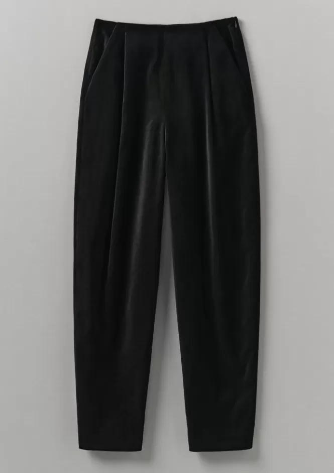 Shop Cotton Velvet Pleat Front Trousers Women Velvet | Trousers