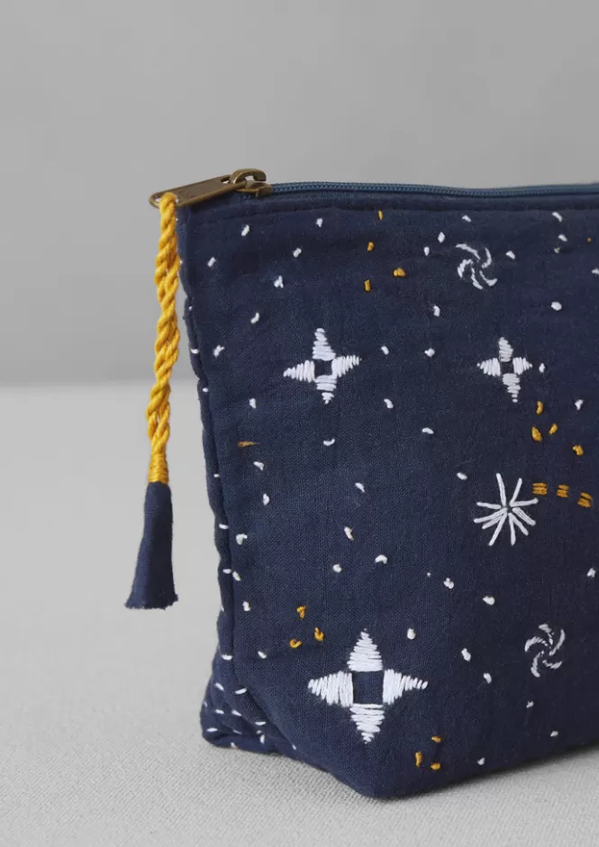 Best Hand Embroidered Celestial Pouch Textiles | Bathroom