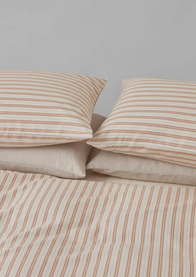 Clearance Ines Flannel Stripe Cotton Housewife Pillowcase Set Textiles | Bed Linen