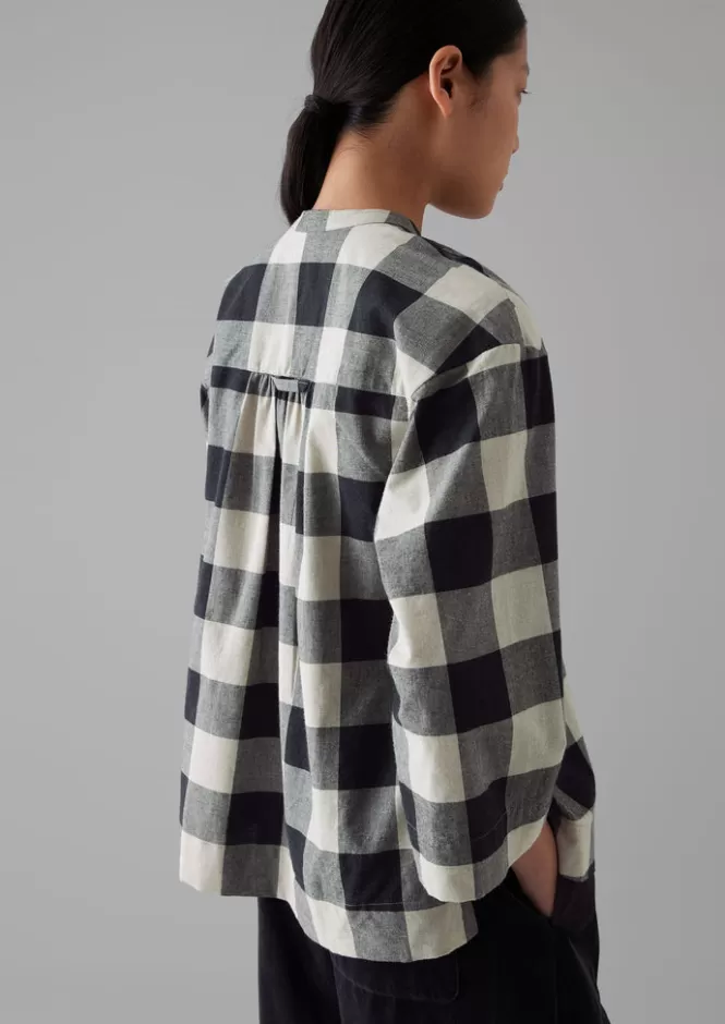 Cheap Macro Gingham Cotton Cashmere Shirt Women Cashmere | Loungewear