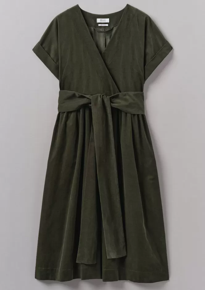 Online Organic Needlecord Wrap Front Dress Women Cord | Dresses