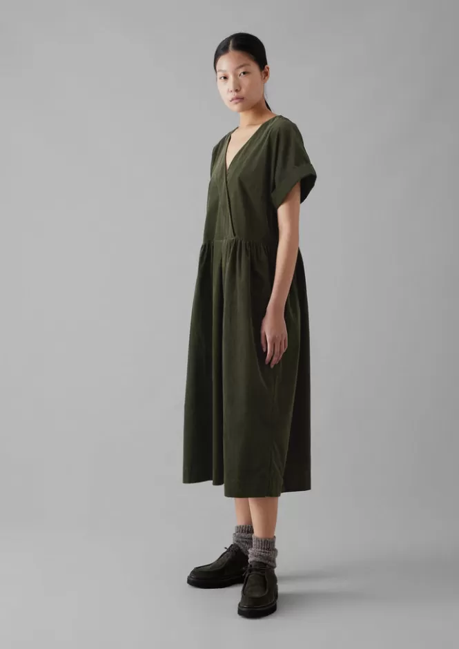 Online Organic Needlecord Wrap Front Dress Women Cord | Dresses